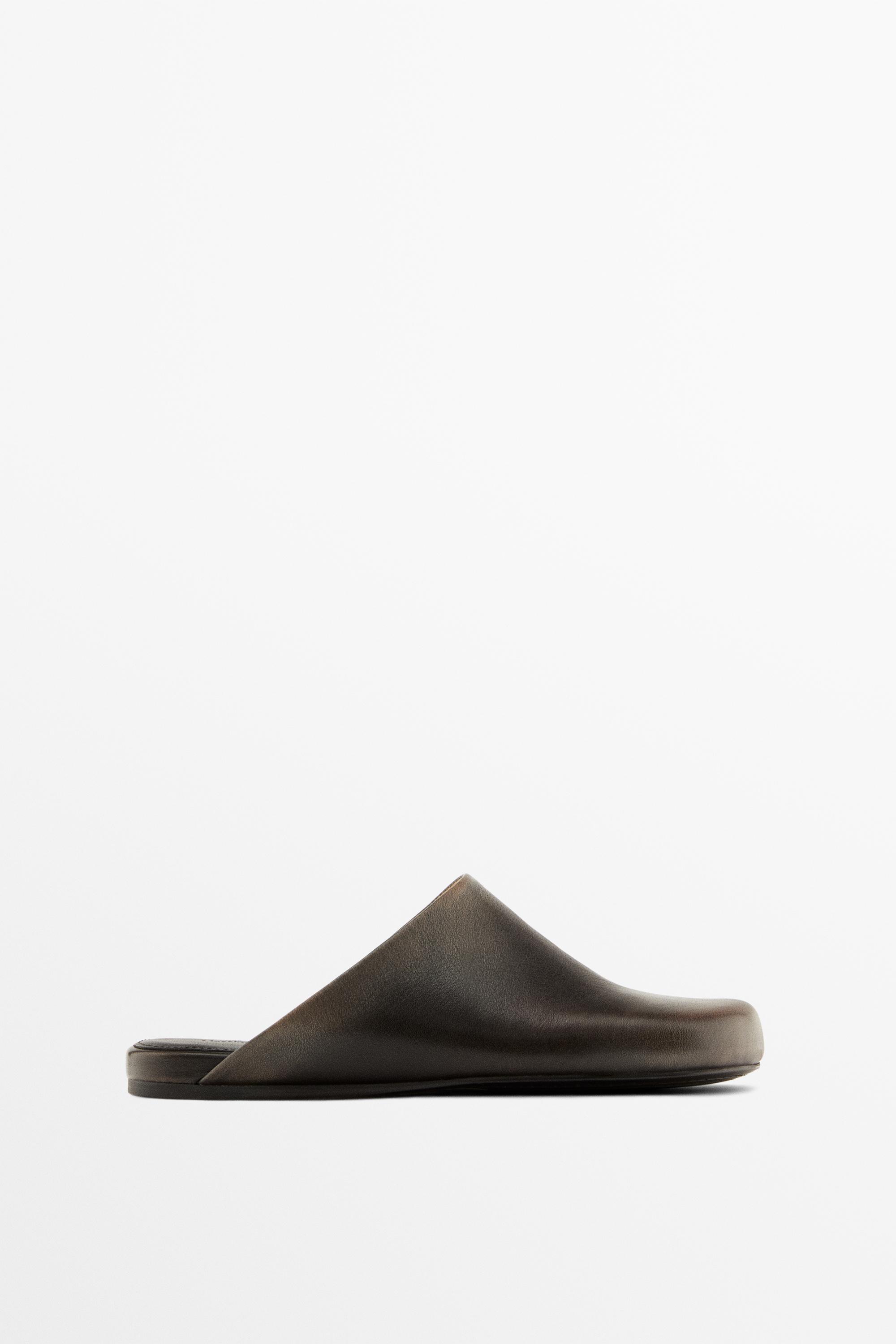 Sabot à talon ouvert en cuir